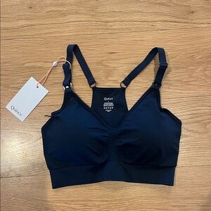 Quince Navy Wireless Nursing & Maternity Bralette — Clip-Down Cups